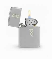Zippo Brushed Chrome Retro Logo Dizayn Çakmak