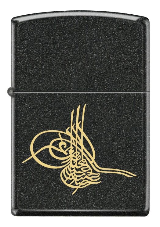 Zippo Ottoman Sultan Tuğra Black Crackle Dizayn Çakmak