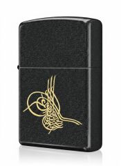 Zippo Ottoman Sultan Tuğra Black Crackle Dizayn Çakmak