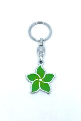 Yeşil Lotus Çiçeği Metal Anahtarlık