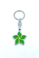 Yeşil Lotus Çiçeği Metal Anahtarlık