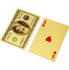 Dolar Baskılı İskambil Oyun Kartları Gold