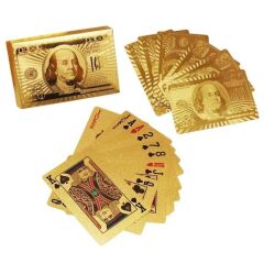 Dolar Baskılı İskambil Oyun Kartları Gold