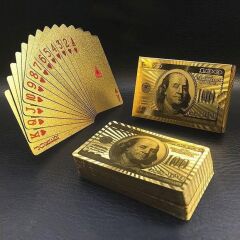 Dolar Baskılı İskambil Oyun Kartları Gold
