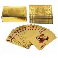 Dolar Baskılı İskambil Oyun Kartları Gold