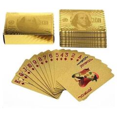 Dolar Baskılı İskambil Oyun Kartları Gold