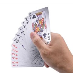 Euro Baskılı İskambil Oyun Kartları Gümüş Renk