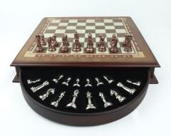 Prestij Serisi Ahşap Satranç Takımı / Döner Çekmeceli