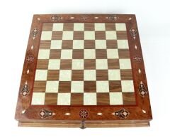 Prestij Serisi Ahşap Satranç Takımı / Çekmeceli