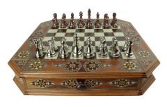 Prestij Serisi Ahşap Satranç Takımı / Çekmeceli Model No:2