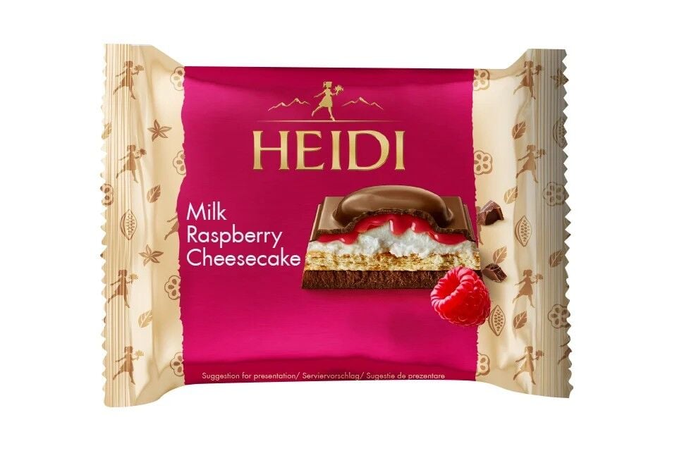 Heidi Milk Raspberry Cheesecake Peynir ve Ahududu Dolgulu Bisküvili Sütlü Çikolata 55 g