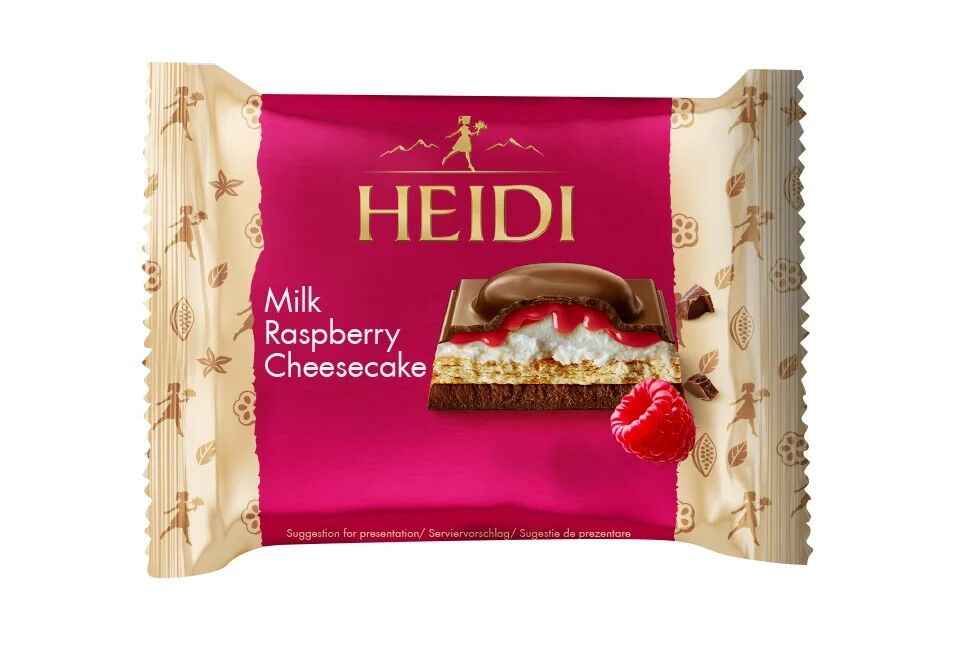 Heidi Milk Raspberry Cheesecake Peynir ve Ahududu Dolgulu Bisküvili Sütlü Çikolata 55 g