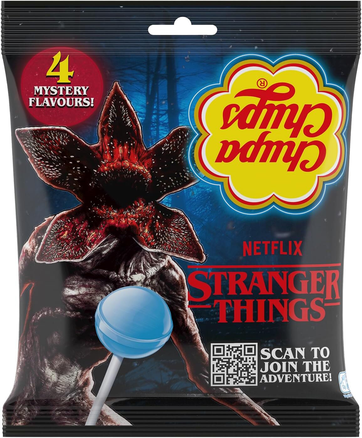 Chupa Chups 4 Mystery Flavors Stranger Thıngs Scan to Joın the Adventure Lollipop 120 g