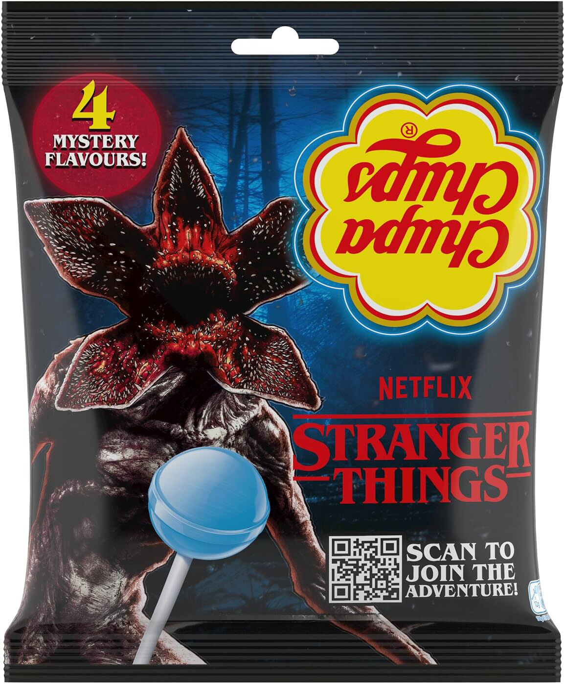 Chupa Chups 4 Mystery Flavors Stranger Thıngs Scan to Joın the Adventure Lollipop 120 g