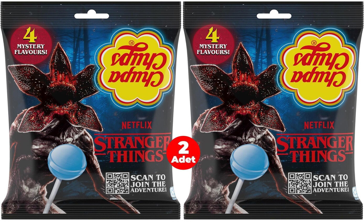 Chupa Chups 4 Mystery Flavors Stranger Thıngs Scan to Joın the Adventure Lollipop 120 g (2 ADET)