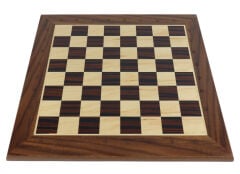Satranç-Dama Tahtası Masif Ahşap Kestane Rengi 36 cm