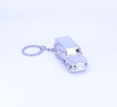 Elektronik USB'li Çakmak & Anahtarlık ve Fenerli Cip Model - Gümüş