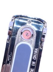 Elektronik USB'li Çakmak & Anahtarlık ve Fenerli Cip Model - Gümüş