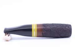 Pipsan Toscanello  Backwoods İnce İşleme Ağızlık Kahverengi - Sarı Şeritli