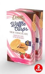 Conitta Waffle Crisps – Çilek Kremalı ve Sütlü Çikolatalı Çıtır Gofret 100 Gr. (2 ADET)