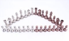 Bronz - Gümüş Küçük Boy Metal Zamak Satranç Taşı