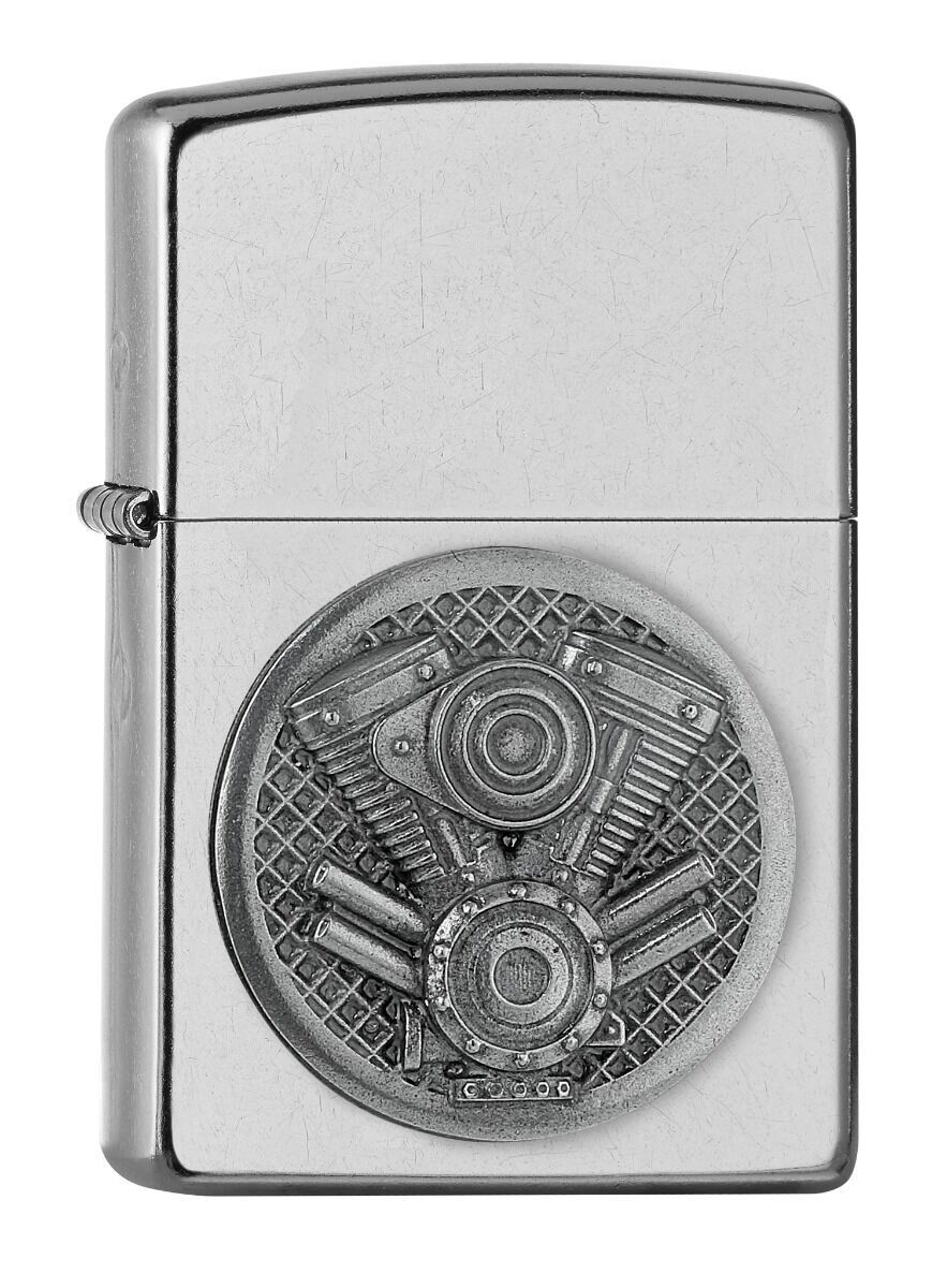 Zippo Motor V-Twin Engine Emblem Dizayn Çakmak
