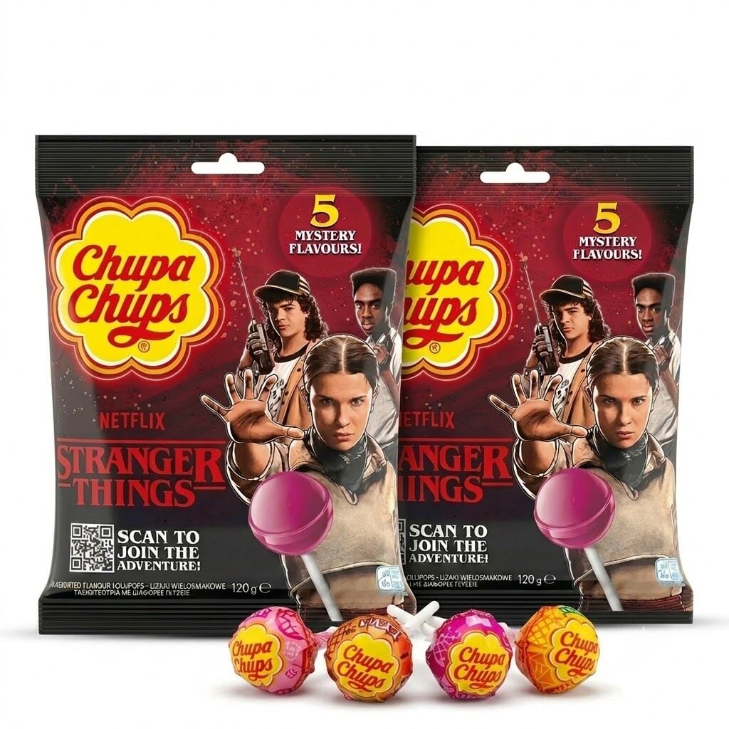 Chupa Chups 5 Mystery Flavors Stranger Thıngs Scan to Joın the Adventure Lolipop 120 g (2 ADET)