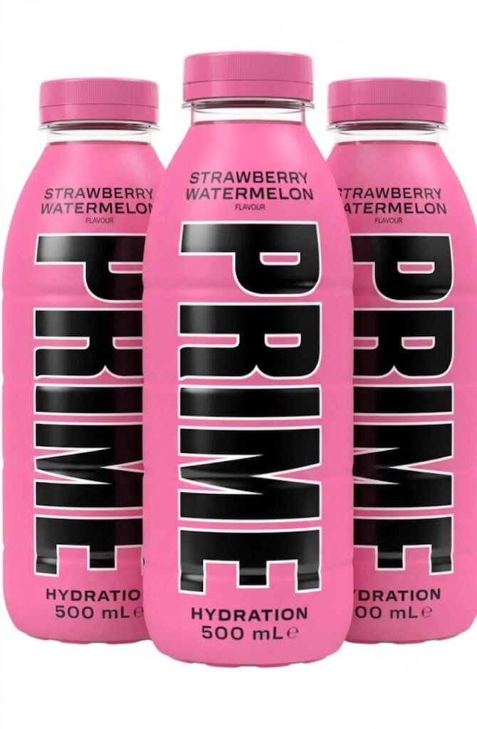 Prime Hydration Strawberry Watermelon 500 ml – Çilek & Karpuz Aromalı Sporcu İçeceği (3 ADET)