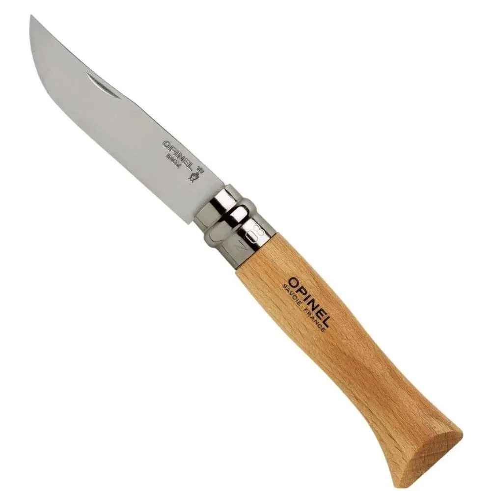 Opinel Inox No 8 Kayın Saplı Paslanmaz Çelik Trekking Çakı - Naturel