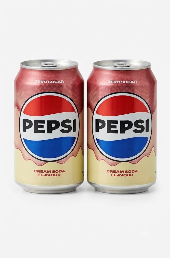 Pepsi Cream Soda Flavour Zero Sugar - Vanilya Kola Aromalı Gazlı İçecek 330 Ml (2 ADET)