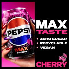 Pepsi Max Cherry No Sugar - Kiraz ve Kola Aromalı Şekersiz Gazlı İçecek