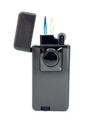 Çift Yanma Fonksiyonlu Metal Çakmak Şık Tasarım - Füme