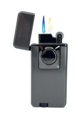 Çift Yanma Fonksiyonlu Metal Çakmak Şık Tasarım - Füme