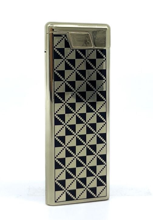 Metal Mum Alev Slim Çakmak Parlak Sarı Model -1
