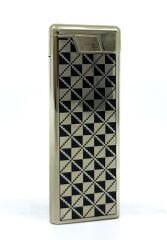 Metal Mum Alev Slim Çakmak Parlak Sarı Model -1