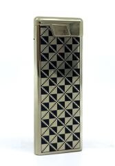 Metal Mum Alev Slim Çakmak Parlak Sarı Model -1