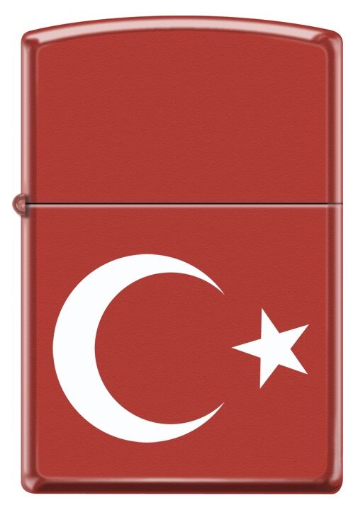 Zippo Türk Bayrağı Dizayn Çakmak - Red Matte