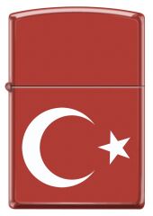 Zippo Türk Bayrağı Dizayn Çakmak - Red Matte
