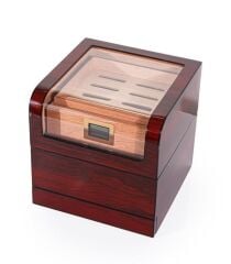 Cam Kapaklı Sedir Humidor / Puro Saklama Kutusu