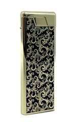 Metal Mum Alev Slim Çakmak Parlak Sarı Model -2