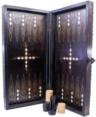 Ceviz Ağacı Sedef Kakma Ahşap Tavla Takımı