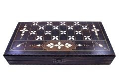 Ceviz Ağacı Sedef Kakma Ahşap Tavla Takımı