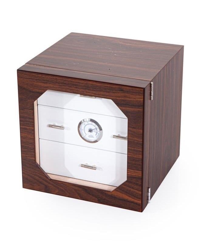 Humidor / Puro Saklama Kutusu Kestane - Beyaz