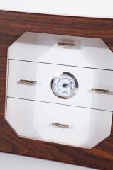 Humidor / Puro Saklama Kutusu Kestane - Beyaz