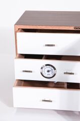 Humidor / Puro Saklama Kutusu Kestane - Beyaz
