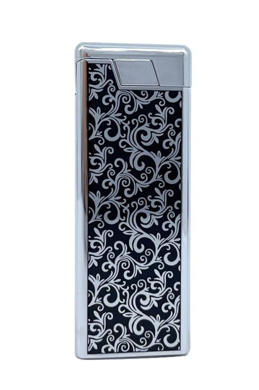 Metal Mum Alev Slim Çakmak Parlak Gri Model -1