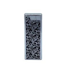 Metal Mum Alev Slim Çakmak Parlak Gri Model -1