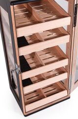 5 Raflı Puro Dolabı/Humidor - Siyah