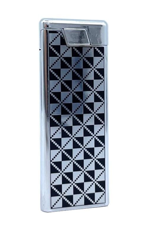 Metal Mum Alev Slim Çakmak Parlak Gri Model - 2