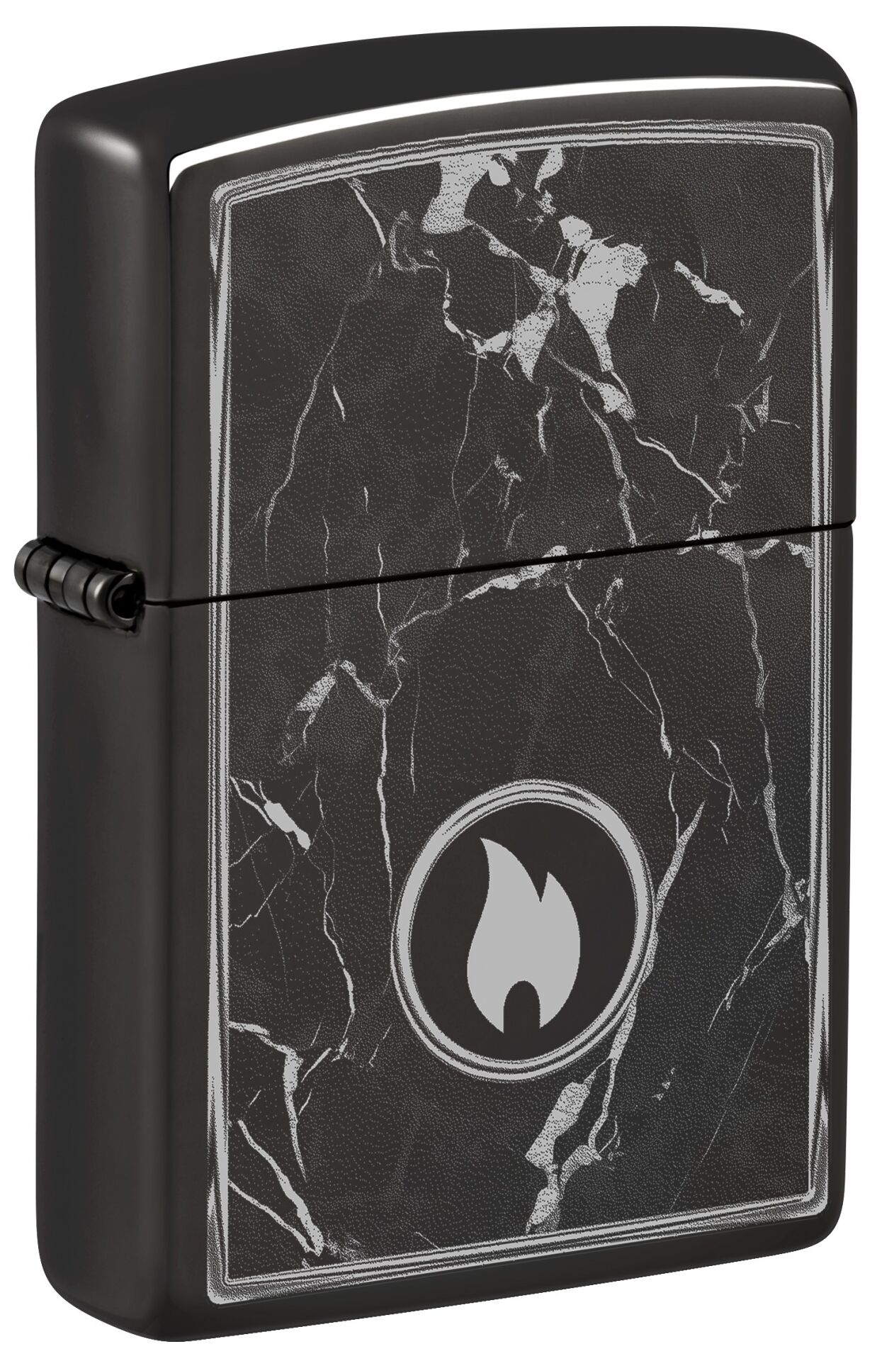 Zippo Fırtına çakmağı – Mermer Alev, High Polish Black, Photo Image – Doldurulabilir – Tekrar kullanılabilir – Rüzgara dayanıklı tasarım – Hediye kutusu – ABD'de